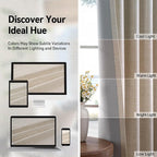 100% Blackout Linen Textured Curtains 63 Inch Long, Oatmeal | 100% Blackout - Image 7