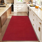 3x5 ft Area Rug Entryway Runner Kitchen Rugs Non Slip Washable Red | Boho Woven - Image 3
