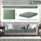 CALBODE 8Pcs Stretch Couch Cushion Covers, Water Resistant Outdoor Sofa Cuhsion - Image 2