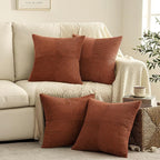 MIULEE Fall Boho Farmhouse Rust Decorative Throw Pillow Covers 18x18 Inch 4 - Image 3