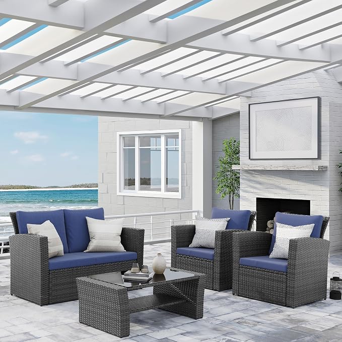 Wisteria Lane Patio Furniture Set, Wicker Outside Outdoor Furniture - Image 9