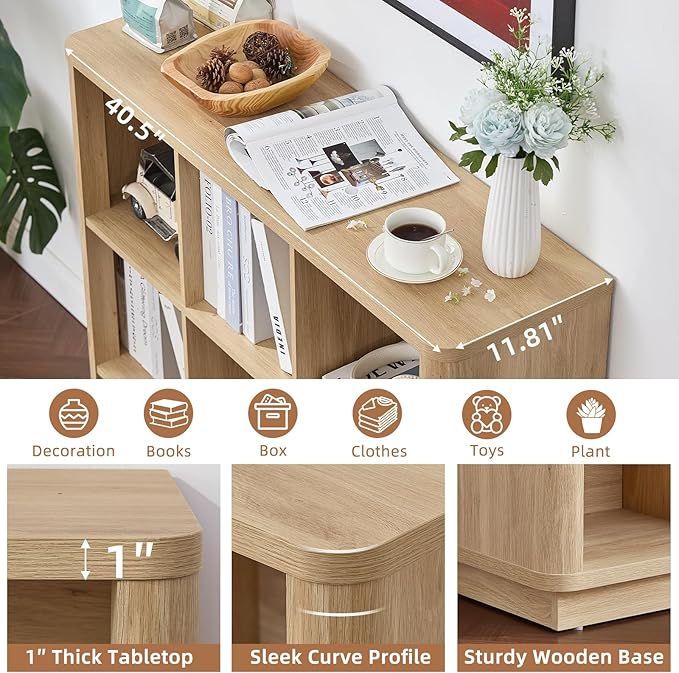 Joaxswe 9 Cube Storage Book Shelf, Modern Floor Standing 3-Tier Cubby Bookcase - Image 4