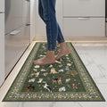 Dark Green Floral Hallway Runner Rug 2x8 by WelcometoBabovid