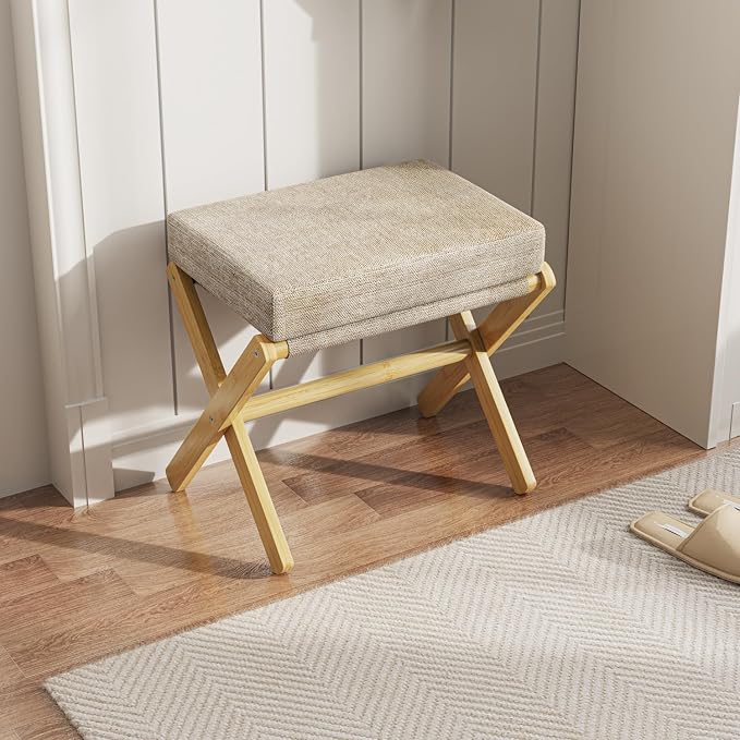 BAMBOOHOMIE Foldable Foot Stool Ottoman, Modern Foot Rest - Image 7