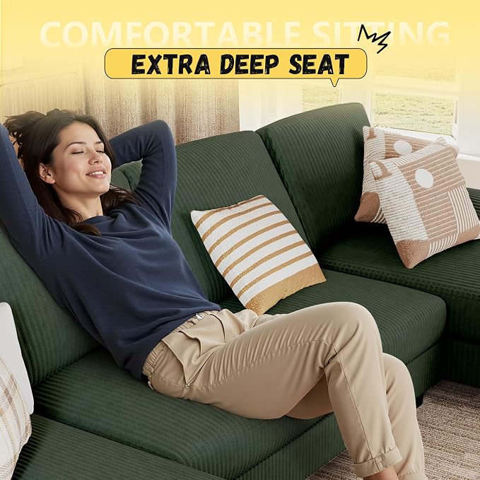 JUMMICO Sectional Couches for Living Room, U Shaped Couch - Image 4