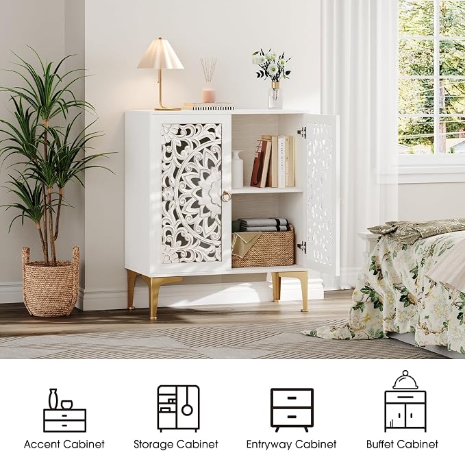 JOINICE Accent Cabinet with Doors, Sideboard Buffet Cabinet with Storage - Image 4