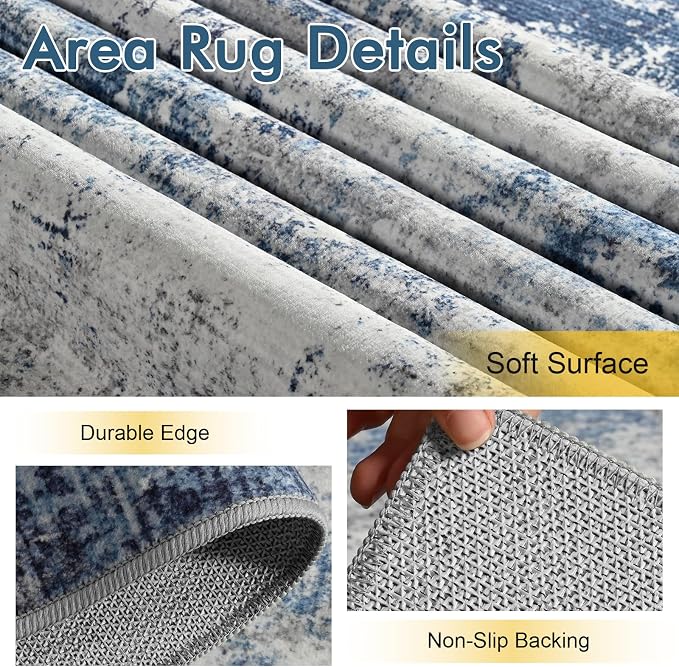 6x9 Ft Large Area Rugs for Living Room, Soft Non-Slip Washable Rugs Modern - Image 6