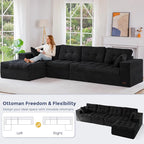 MAXYOYO 132" L Shaped Modular Sectional Sofa - Image 5