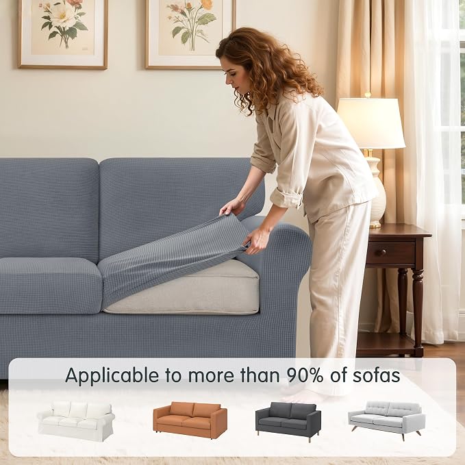 SUBRTEX 5 Pieces Stretch Sofa Slipcover Sets Couch Cover Sets Backrest Cushion - Image 4