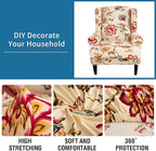 KRFOONN Wingback Chair Covers Slipcovers 2 Piece Stretch Wing Chair Covers - Image 2