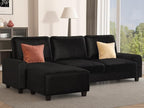 EASE MOOSE Large Seat Velvet L-Shaped Sofa, Soft 4 Seat Couch - Image 3
