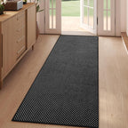 Hallway Runner Rug Woven Washable Long Kitchen Runner Black 2x5 ft | Boho Soft by YDKGL