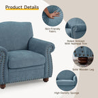 ONBRILL Nailhead Trim Armchair, Rolled Arm Accent Chair - Image 3