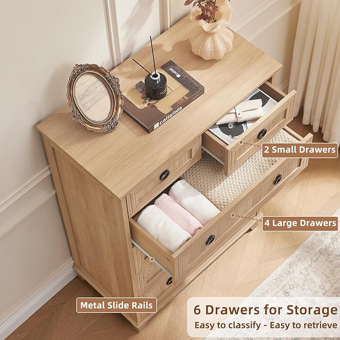 Joaxswe Farmhouse 6 Drawer Dresser - Image 3