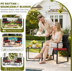 Flamaker 3 Pieces Wicker Patio Furniture Outdoor Modern Rattan Chair - Image 4