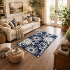 Findosom Washable Area Rug 3x5, Non Slip High-Low Textured Floral Rugs - Image 4