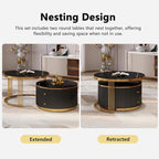 Merax 2-Piece Round Nesting Coffee Table Set - Image 4