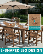 SERWALL Outdoor Dining Table Set, 67‘’ HDPE Patio Dining Set - Image 5