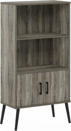 Furinno Claude Mid Century Style Accent Wooden Leg Bookcase Cabinet - Image 5