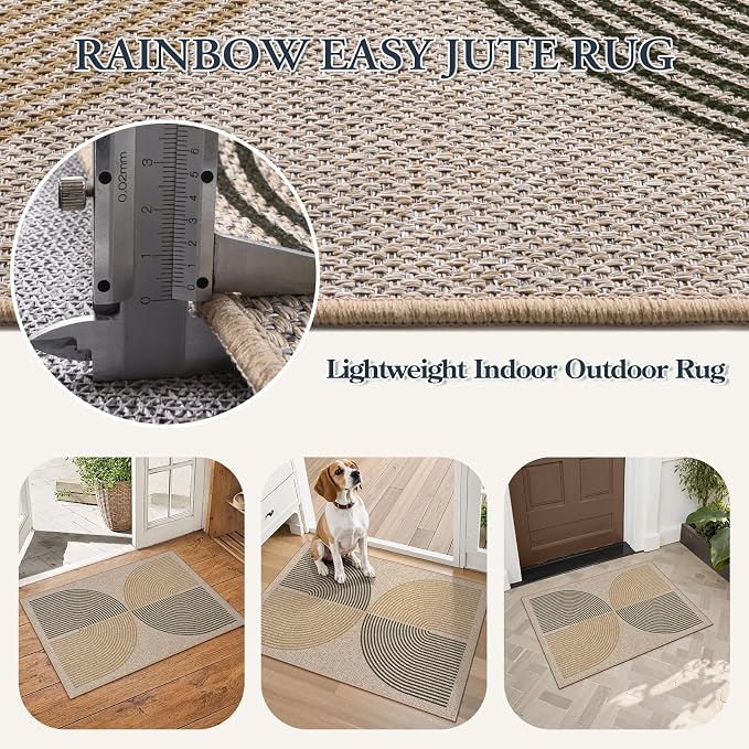 Lahome Rainbow 20"x32" Indoor Door Mat, Small Indoor Outdoor Entry Rug | Easy - Image 4