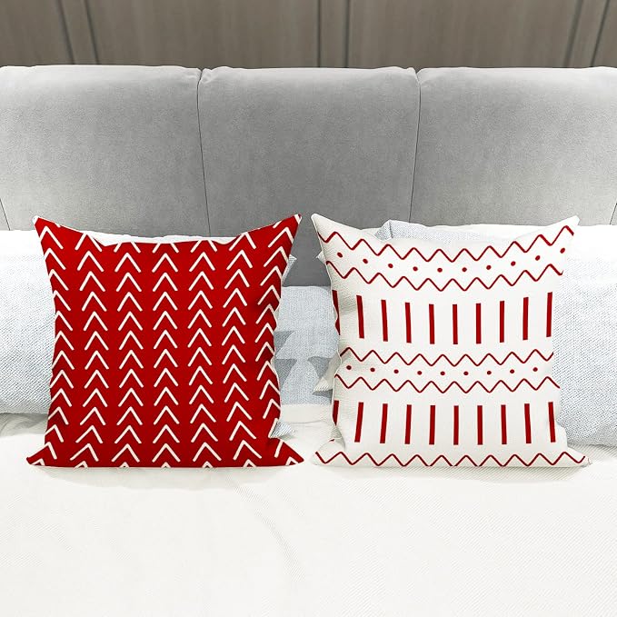 YCOLL Christmas Pillow Covers 20x20 Set of 4, Modern Sofa Throw Pillow Cover - Image 2
