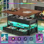 Itaar 40" Lift Top Coffee Table, 4 in 1 White Coffee Tables - Image 8