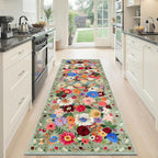 Floral Hallway Runner Rug 2x6 for Bedroom Kitchen | Rubber Backing; Non Slip; - Image 6