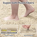 4x6 Fluffy Shag Area Rugs for Living Room Bedroom: Soft Plush Carpet Beige | - Image 5