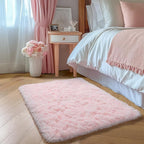 Amdrebio Pink Small Mini Cute Fluffy Area Rug 2x3 - Image 5