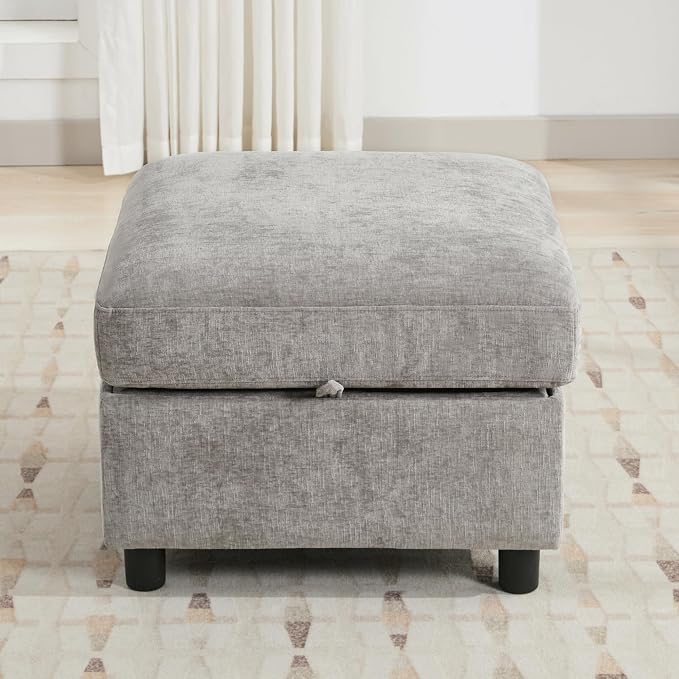 WUTUTUEE 25”Square Storage Ottoman Module by WUTUTUEE
