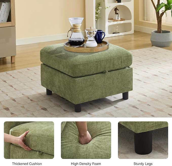 WUTUTUEE 25" Square Storage Ottoman - Image 3