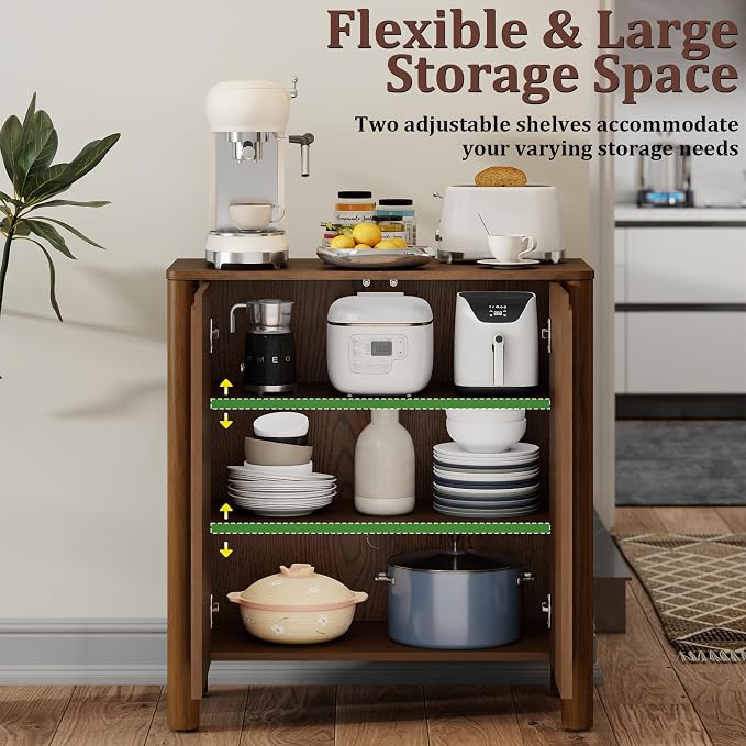 31" Mid-Century Modern Accent Cabinet, 2-Door Storage Cabinet - Image 7