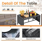 Devoko Outdoor Patio Furniture 3-Piece Rattan Waterproof Outdoor Sectional Sofa - Image 3