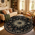 Vacuum-Friendly, Round 6ft Washable Area Rug by meejou