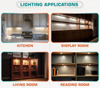 Book Case Lights, Mini Under Shelf Cabinet Puck Lihgting, 120V Wall Plugged in - Image 7