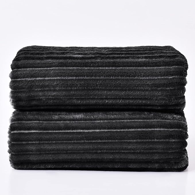 BEDELITE 3D Ribbed Jacquard Black Full Size Blankes - Image 7