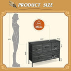 WLIVE Dresser for Bedroom with 5 Drawers, Long Storage Dresser, Fabric Dressers - Image 3