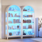 HNEBC 69" Display Case with RGB Lights, Arched 5-Tier Tempered Glass Display - Image 3