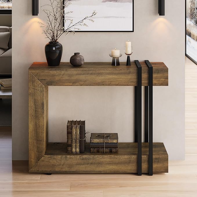 Einhomn 42.5" Console Table Behind Couch, 2-Tier Narrow Entryway Table - Image 8