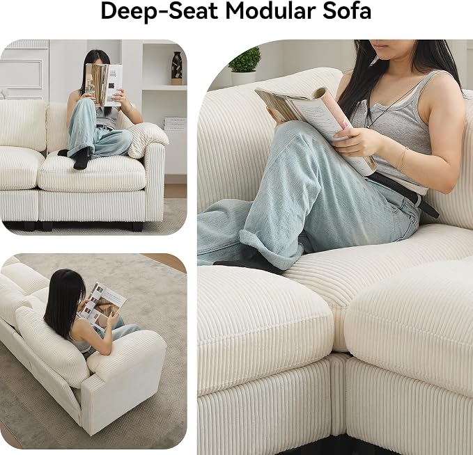114'' Sectional 4 Seater Couch, Oversized Modular Couches - Image 4