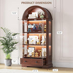 Dystler Curio Cabinet with Glass Doors, 4-Tier Display Case - Image 2