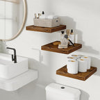 Fun Memories Floating Shelves for Wall, 12 Inch Set of 3 Rustic Wood Wall - Image 2