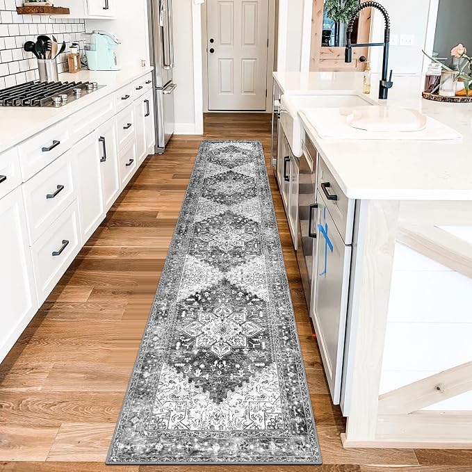 Yamaziot Washable Runner Rug, 2x10 Non-Slip Boho Hallway Kitchen Rug | Stain by Yamaziot