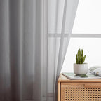 Simplebrand Rod Pocket Top Solid Voile Sheer Curtains - Image 2