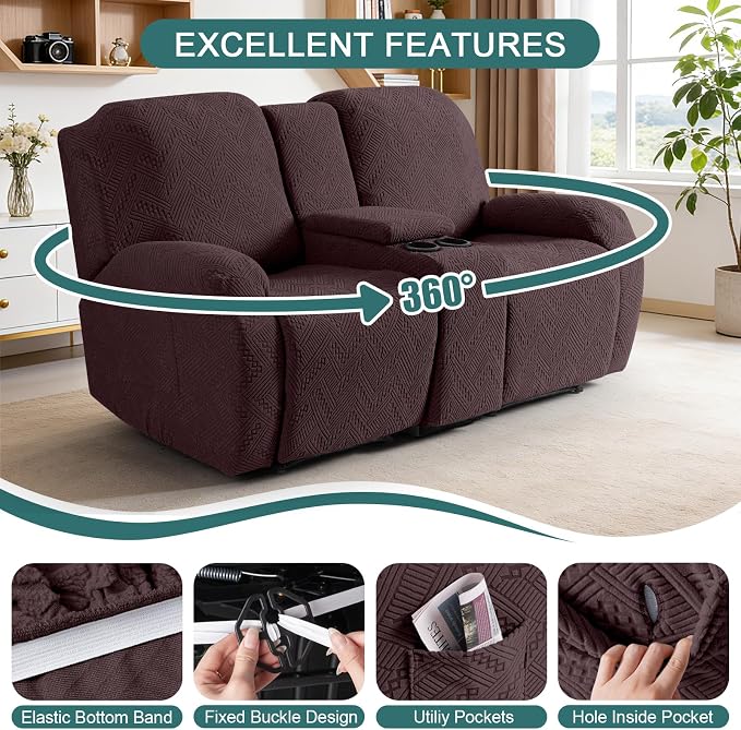 Ruaozz Loveseat Recliner Covers - Image 5