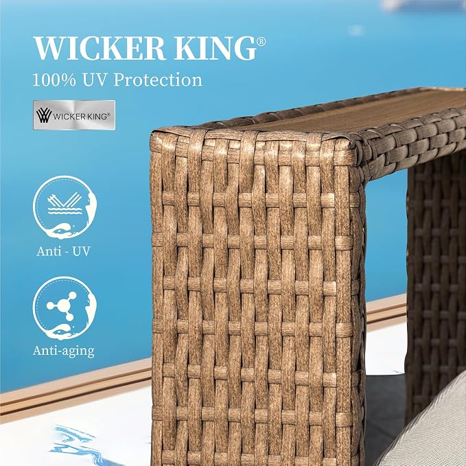 SUNSHINE VALLEY 7 Pieces Patio Furniture Set, Outdoor Wicker Conversation Set - Image 8