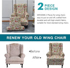 KRFOONN Wingback Chair Covers Slipcovers 2 Piece Stretch Wing Chair Covers - Image 4