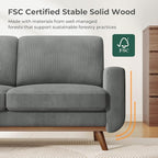 Vesgantti 68" Loveseat Sofa Dark Gray, Comfy Corduroy Couch - Image 3