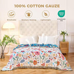 LUTBM Boho Throw Blanket for Bed Cotton Summer Blankets Twin Size for Bedroom - Image 2