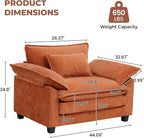 Oversized Accent Chair, Modern Upholstered Armchair Cloud Sofa Chair - Image 2